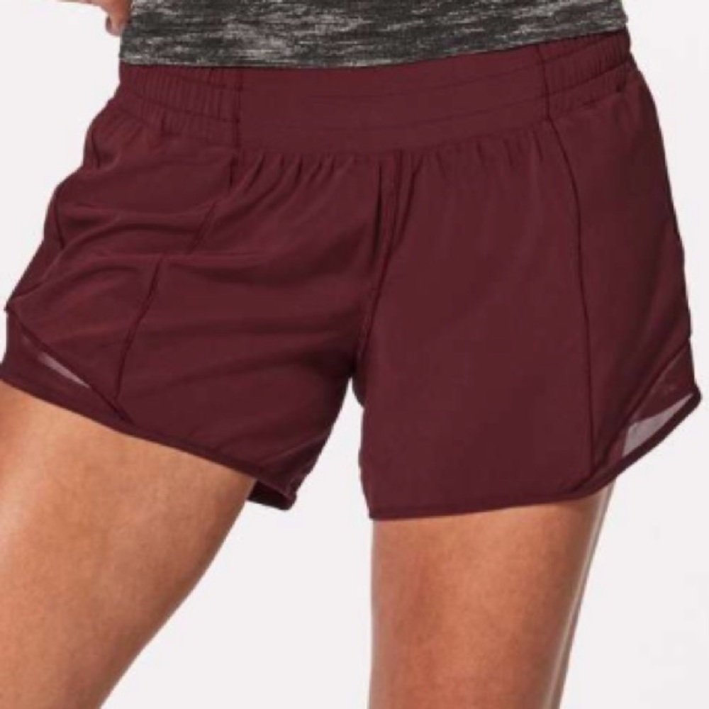 maroon lululemon hotty hot shorts